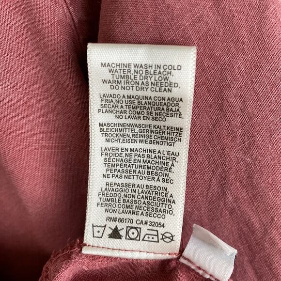 Cloth & Stone Becky Blouse Size M Wine Red Tencel Long Sleeve Boho Anthopologie - Picture 11 of 12